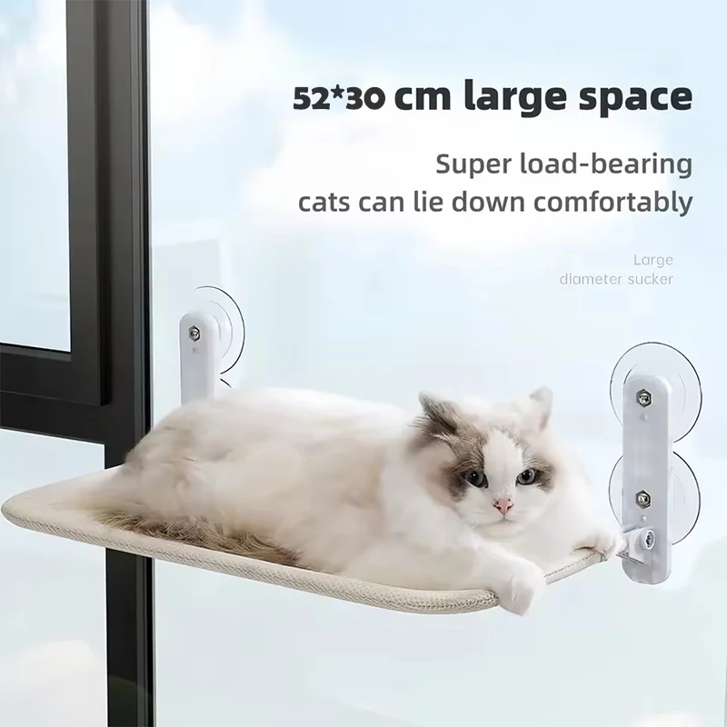 Strong Suction Cup Cat Window Hammock Foldable Glass Balcony Hanging Nest Sunbathing Perch Washable Space Saving Indoor Pet Bed