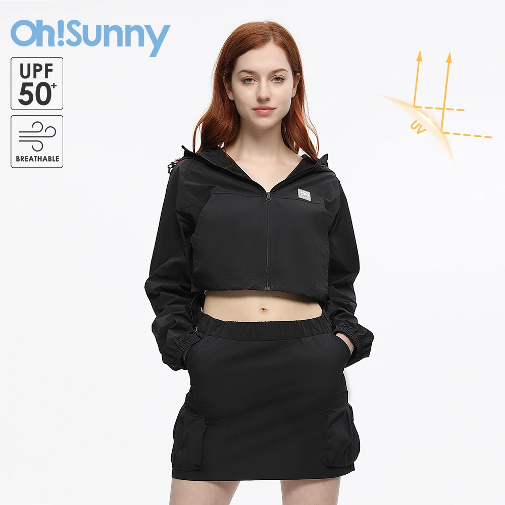 OhSunny Leisure Sports Jacket Women 2024 New Fashion Design High Waisted Outwear Loose Casual Sun Protection Coat Top for Gym