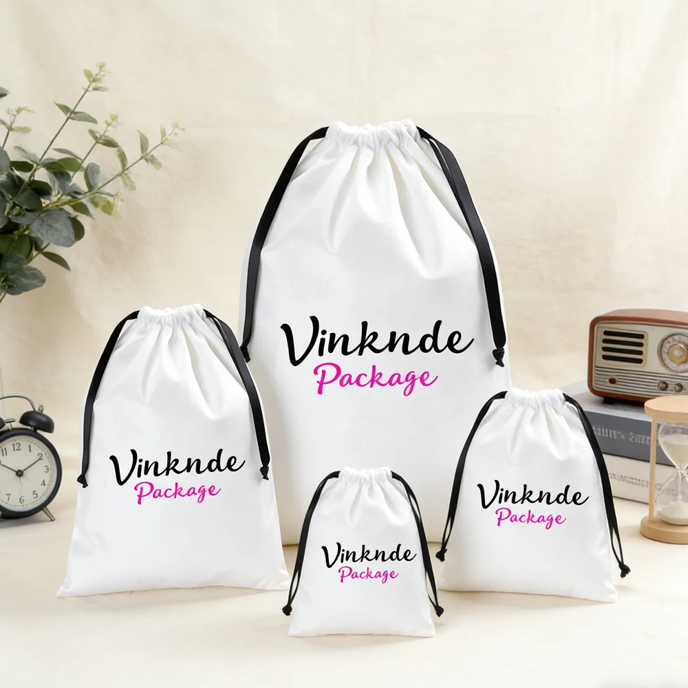 

100Pack Custom Logo Velvet Drawstring Dust Bag 20x30cm Wedding Favors Flannel Cotton Gift Packaging Bag For Perfume Shoes Candle