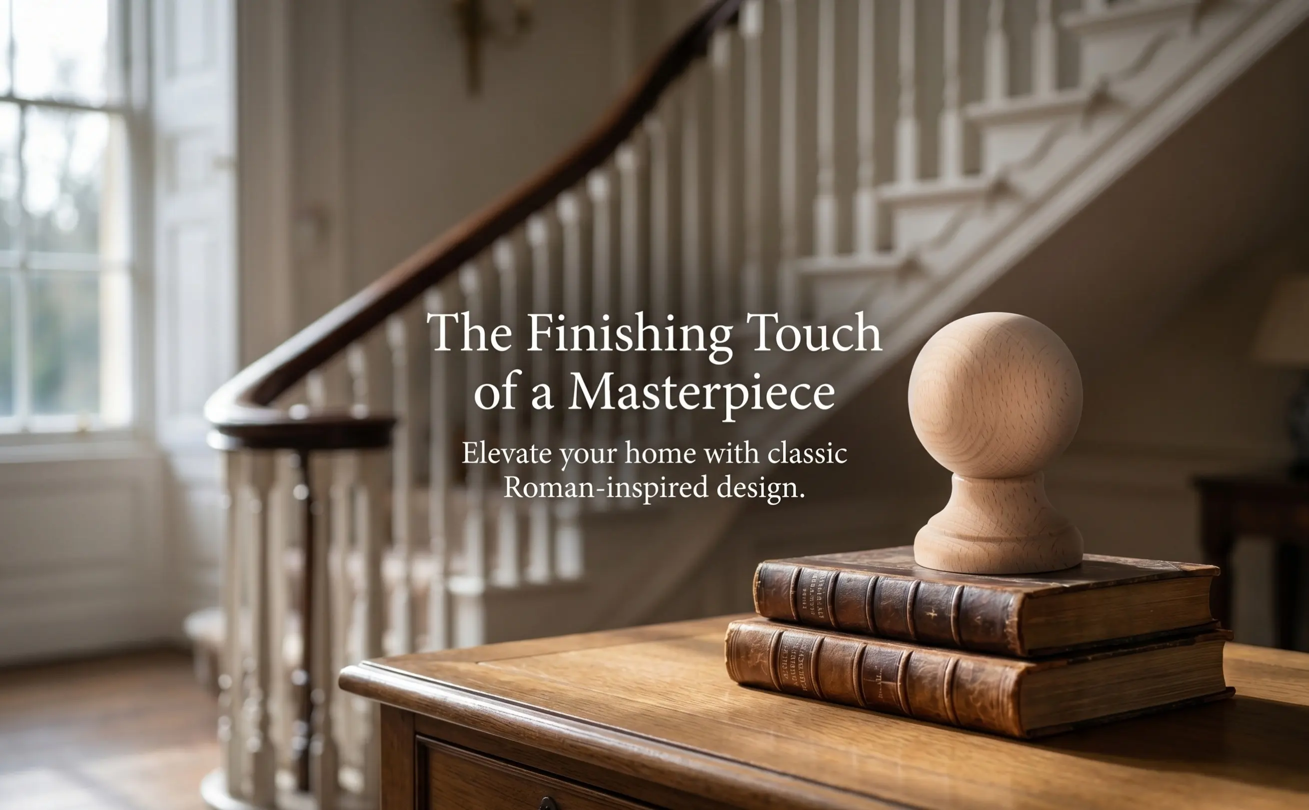 Unfinished Wood Ball Finials Classic Roman Bridge Design Decorative Hardwood Finials for Bed Posts Indoor Staircases Wood Round