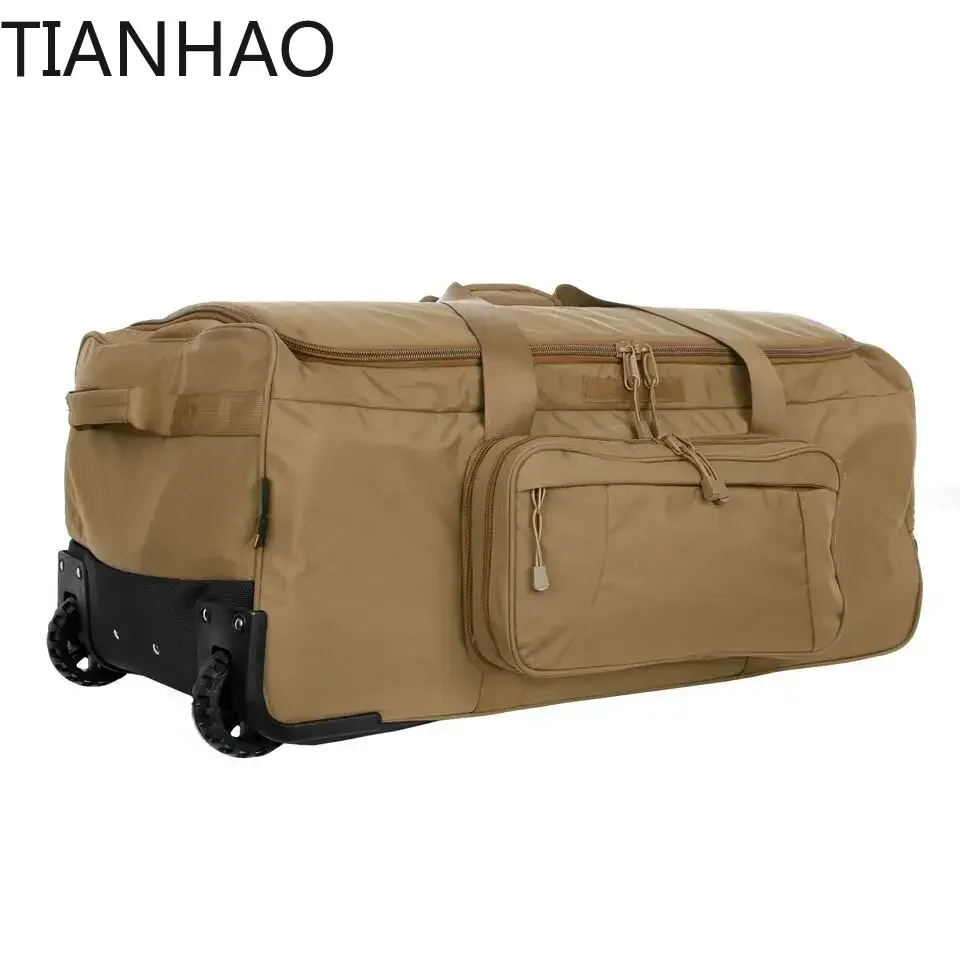 Rolling Deployment Suitcase Duffel Bag Tactical Travel Bag Durable Portable Wheel Trolley Bag