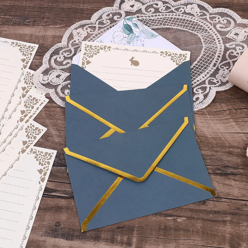 100pcs Gilding Envelopes 105x155mm Wedding Invitations Business Supplies Postcard Envelope Giftbox Packaging Storage Stationerys