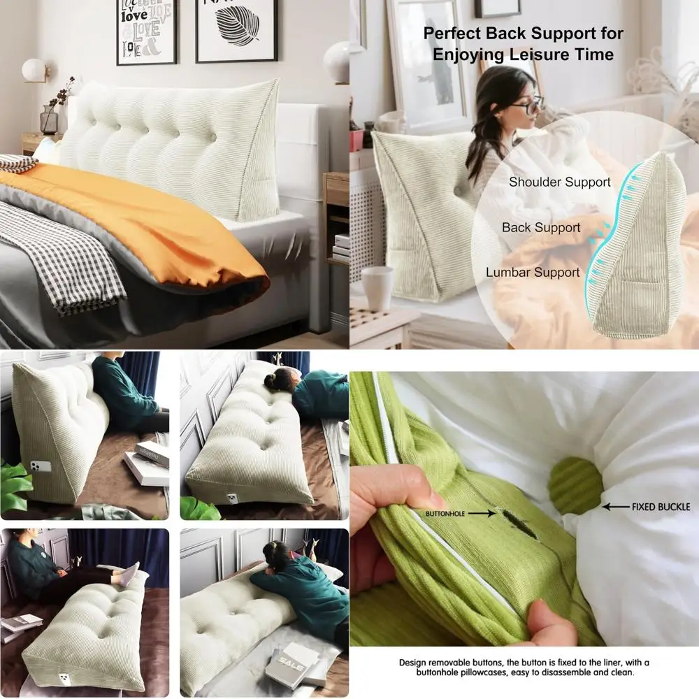 

Triangular Queen Size Headboard Pillow, Bolster Pillow for Bed, Wedge Pillow for Headboard, Daybed Support Pillow