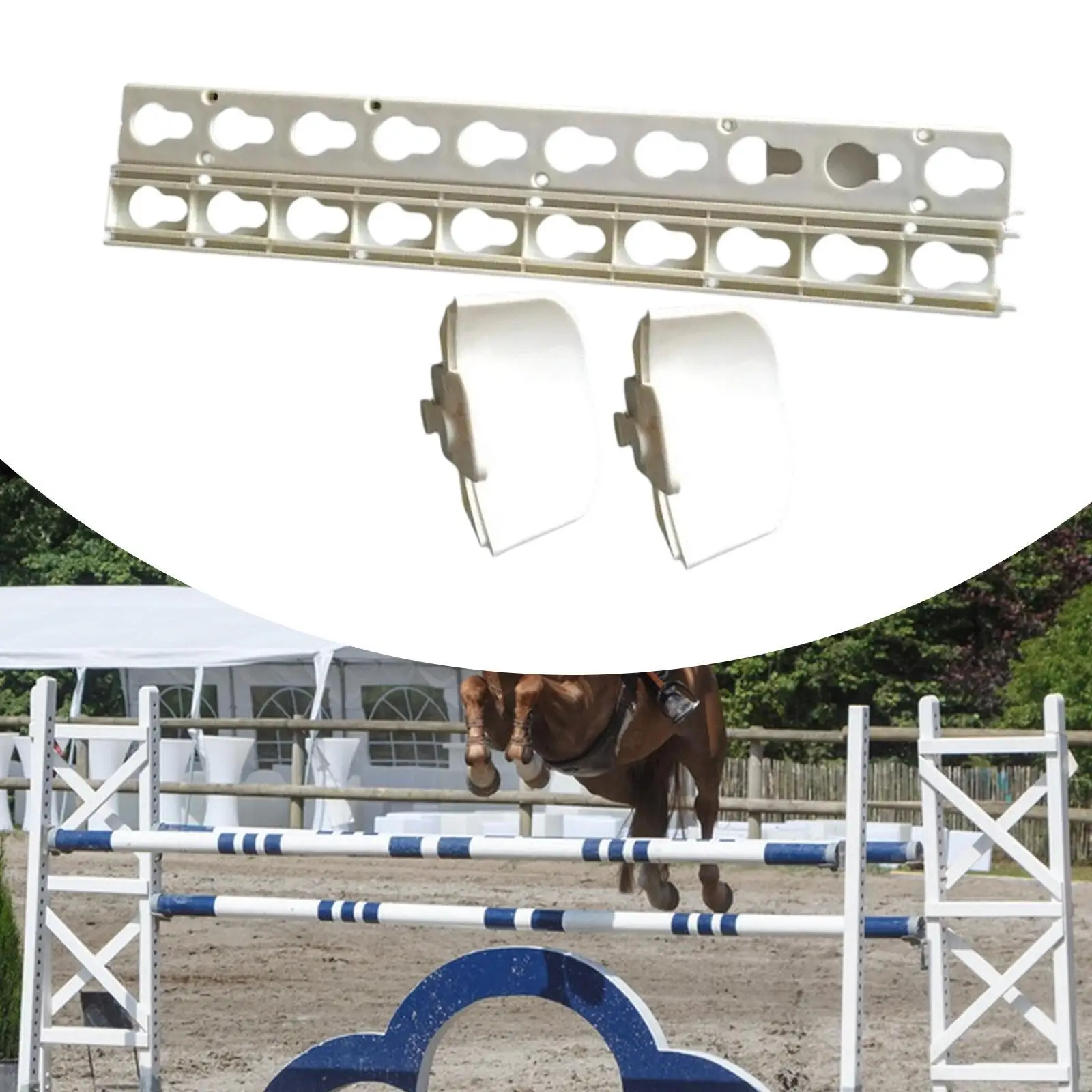 2x sleutelgatsrails met springbekerrails Obstakelbeker voor training Paardensportactiviteiten Volwassenen Paardensport Paardensport