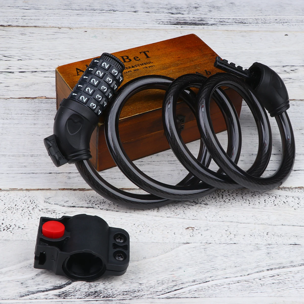 

5 Chain Combination Password Anti-Theft Bike Cable Lock Portable Durable For Mountain Bikes Motorcycles Scooters Long