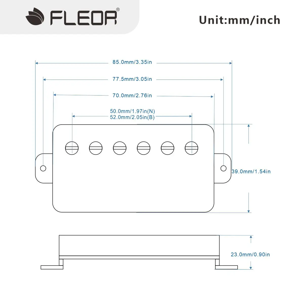 FLEOR 2PCS Alnico 5 Humbucker LP Guitar Pickup Neck Bridge Pickups Set Black Guitar Parts