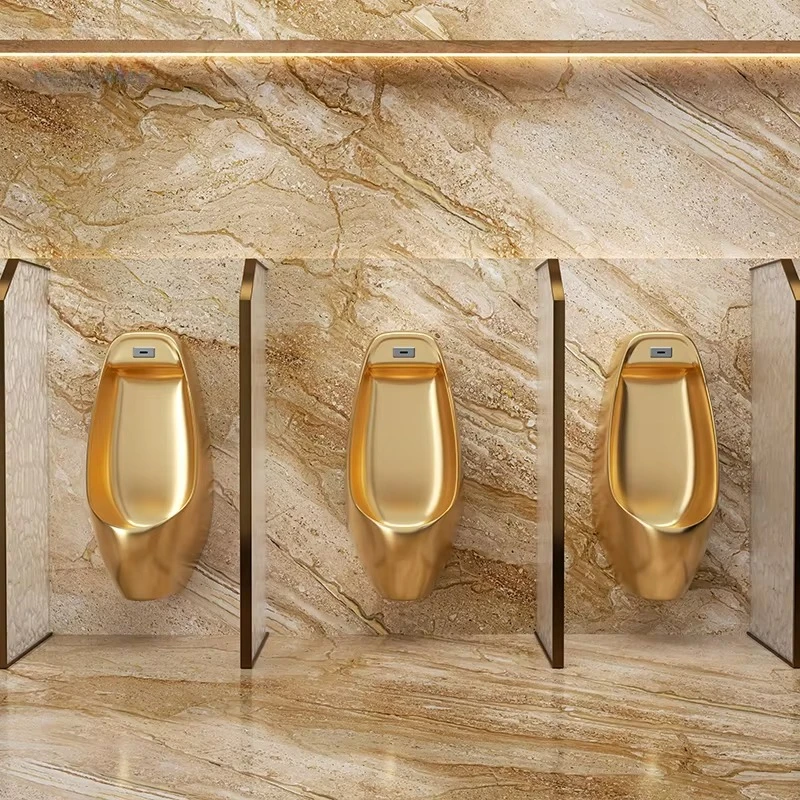 Luxury gold modern one-piece double flush toilet set square bowl with S-trap and floor-to-ceiling design