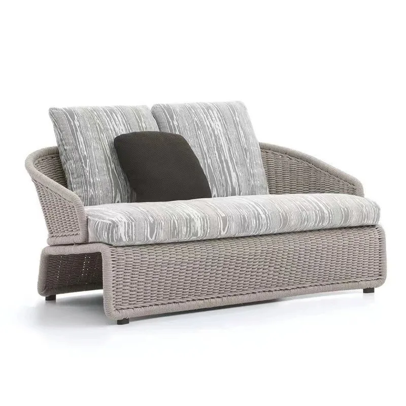 Nordic designer outdoor creative webbing sofa combination, soft living room rattan chair