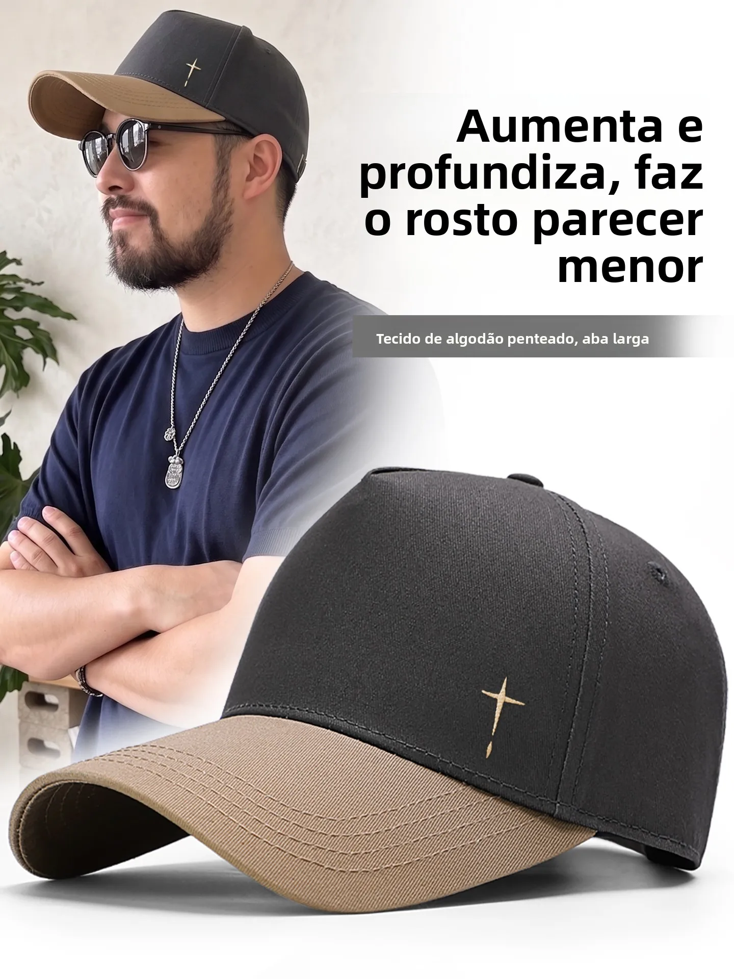 men's-large-face-large-head-baseball-cap-deepened-hat-wider-brim-adjustable-size-comfortable-cotton-sunshade-breathable-hat