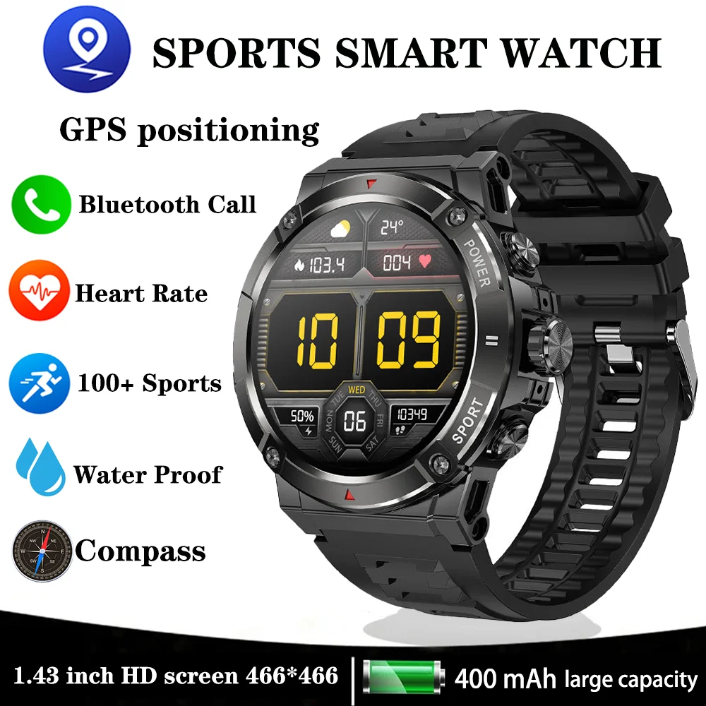 Xiaomi Mijia GPS Positioning SmartWatch Men Bluetooth Call Offline Map Compass Sport Fitness Waterproof Healthy Monitor Bracelet