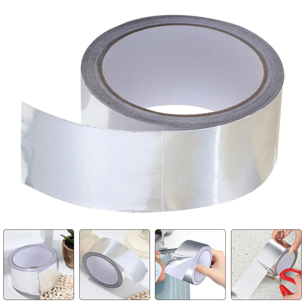 

1pcs 1 Roll 16 Meters Aluminum Foil Heat Resistant Insulation Seal Repairing High Temperature Metal Tape For Exhaust Vent Duct
