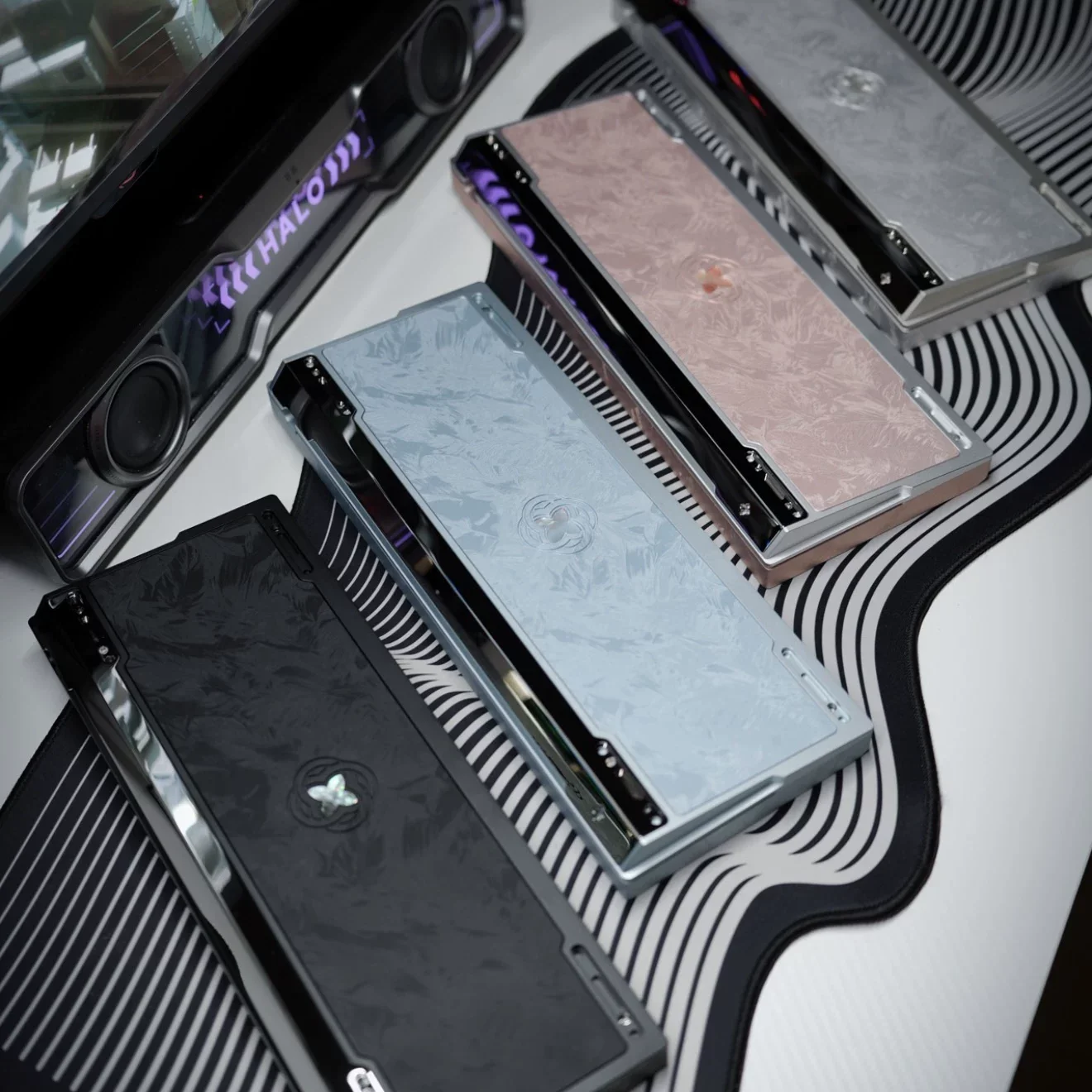 M1X Feather Patterned Keyboard Case Customization Quickly Dismantle Aluminum Shell for Magnetic Switch Keyboard Wooting/ev63/su