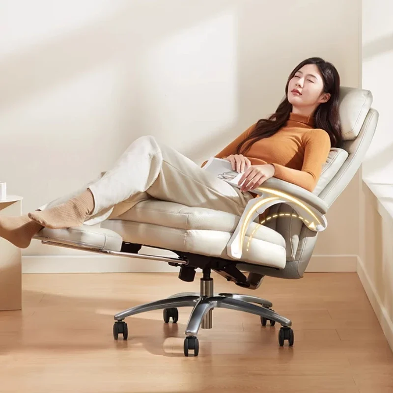 جماليات كرسي مرتفع للرئيس مريح من الجلد مصمم مريح خفيف كرسي فاخر جودة عالية زخرفة الأثاث