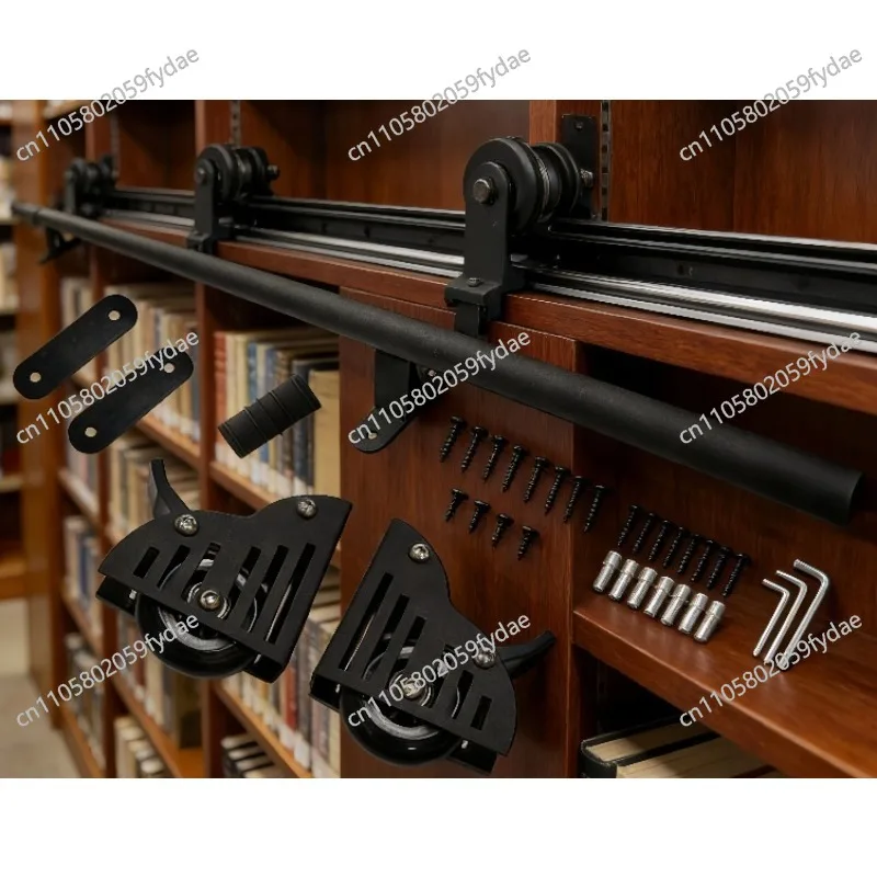 Barn Door Retractable Wooden Ladder Sliding Track Furniture Hardware Bookshelf Rails Stair Hardware Accessories