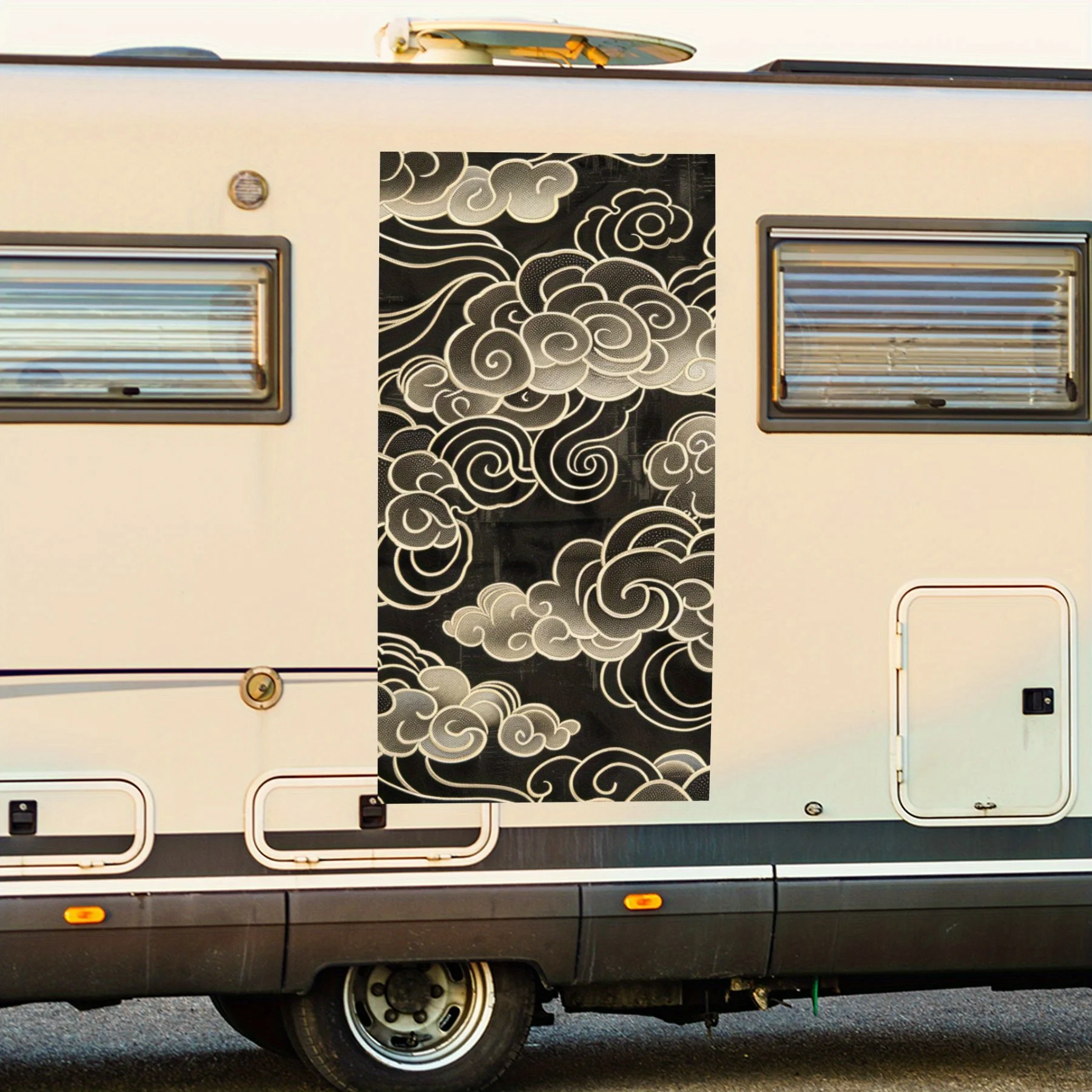 

Виниловая наклейка с традиционным облачным узором для двери автомобиля на колесах, водонепроницаемые самоклеящиеся виниловые наклейки, защита украшения Aut