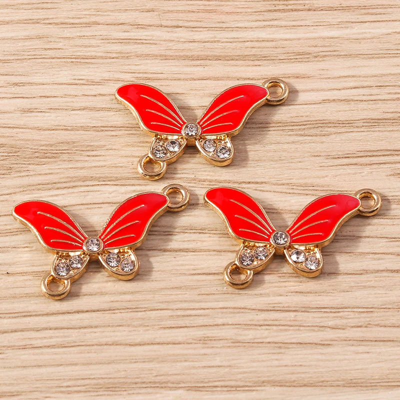 Tusember 20pcs/set Pendants Enamel Butterfly Charms Connectors for Cute Earrings Necklace DIY Jewelry Accessories