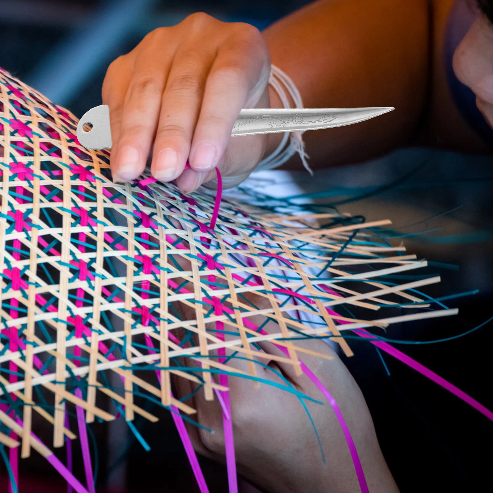 

Weaving Tool for Rattan Furniture Repair Stainless Steel Wicker Basket Pry Tool Chair Cane Supplies Handheld Rattan Repair Kit