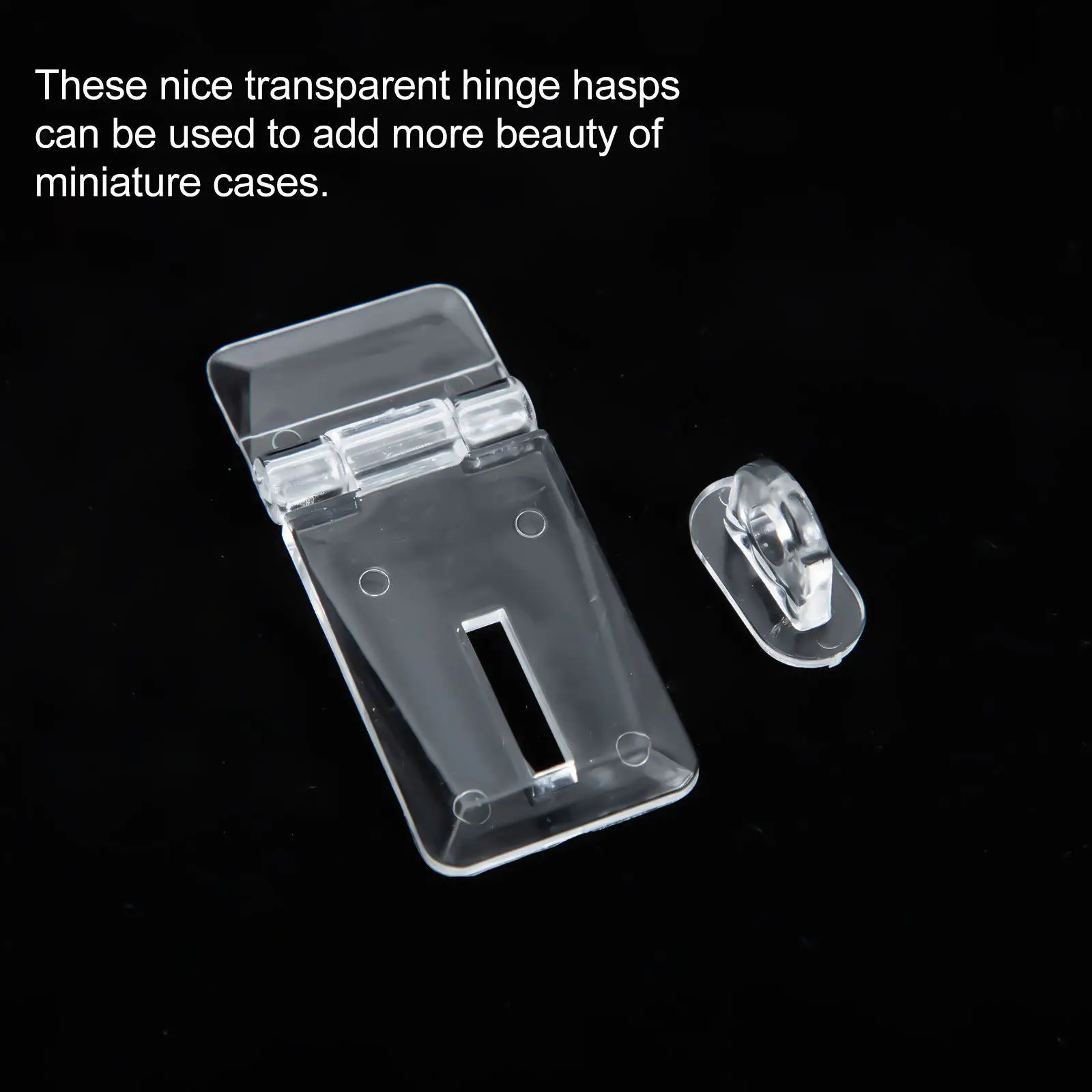 20Sets Transparent Acrylic Lock Hasp Clear Hinge Hasp Scratch Resistant Easy Install Luggage Suitcase Lock Buckle