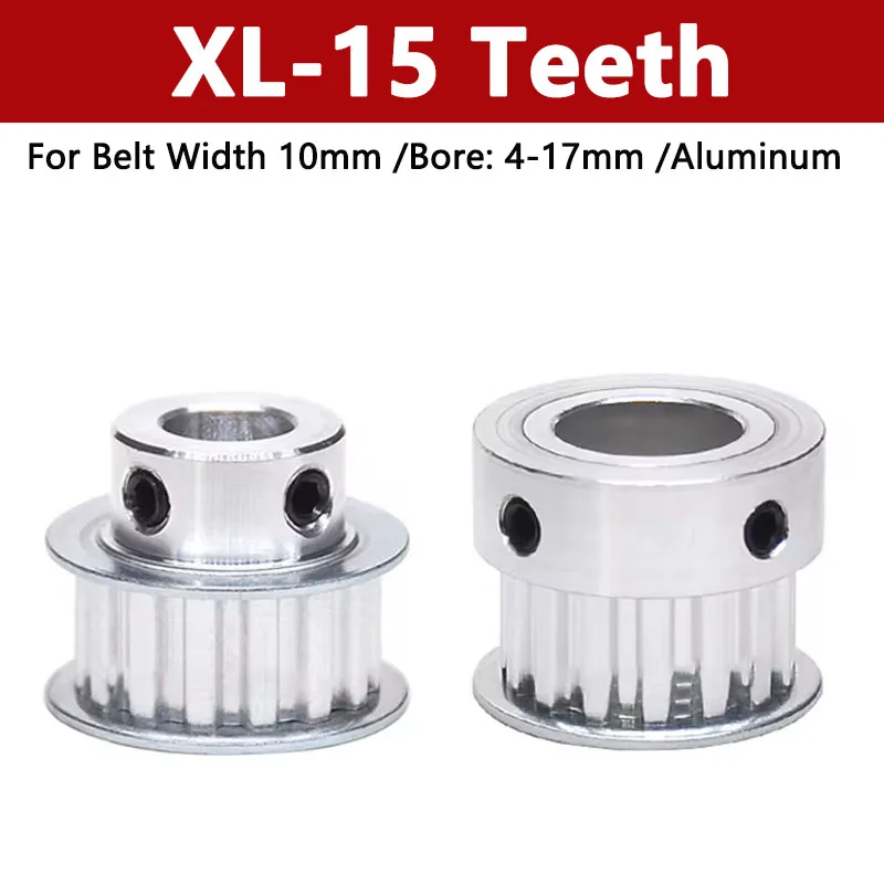 1pc XL Timing Pulley 15 Teeth Aluminum Alloy Synchronous Wheel For Belt Width 10mm 15T Bore 5-25mm Pitch 5.08mm