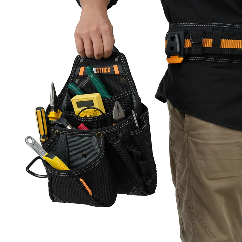 toolstack-electrician-carpenter-tool-pouch-durable-multi-pocket-tool-bag-heavy-duty-work-tool-storage-quick-hook-utility-pouch