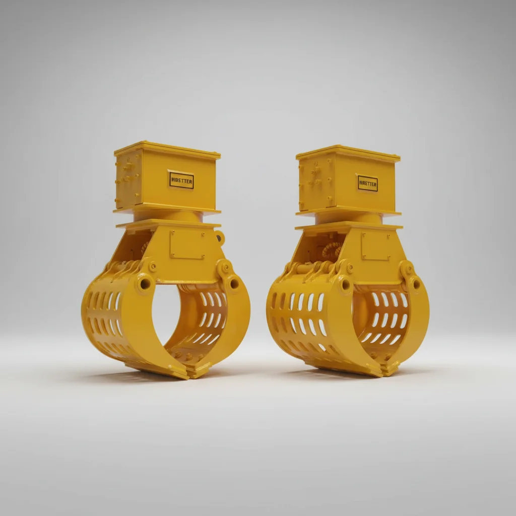 RIBETTER 360 Rotating Hydraulic Motor Engine Sorting Grab Excavator Sieve Bucket Skeleton 1-30 Ton Demolition Cleaning 1300mm