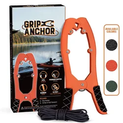 Kayak Anchor Gripper with Large Clamping Mouth with 16.5ft Rope Kayaking Safety Stainless Steel Equipment for Boating Camping