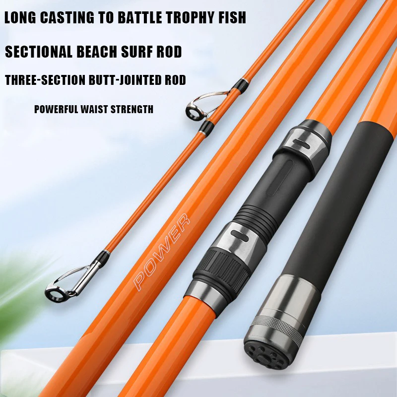 

3.3M 3.6M 3.9M 4.2M Carp Fishing Rod 35kg Portable Travel Surf Spinning Rod 3 Piece Carbon Fiber Saltwater Fishing Pole