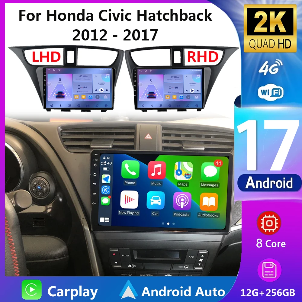 Android 17 For Honda CIVIC Hatchback 2012 2013 2014 2015 -2017 Car Stereo Radio Multimedia Video Player Navigation GPS Head Unit