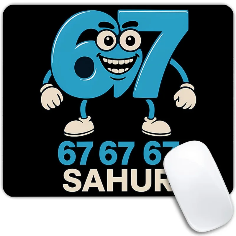 Six Seven Mouse Pad Italian Brainrot 67 Cartoon Washable Computer Mouse Pad Anti Slip Base Suitable for Office and Home Use Gift