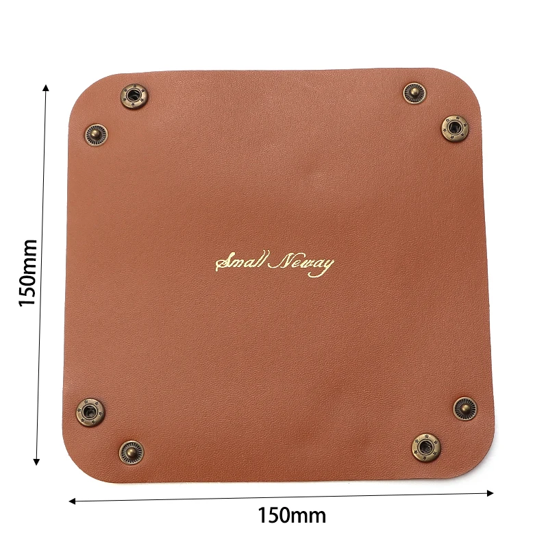 1Pc PU Leather Storage Box Colorful Foldable Desktop Tray Folding Storage Case Organizer Boxes For Jewelry Phone Keychains Coin
