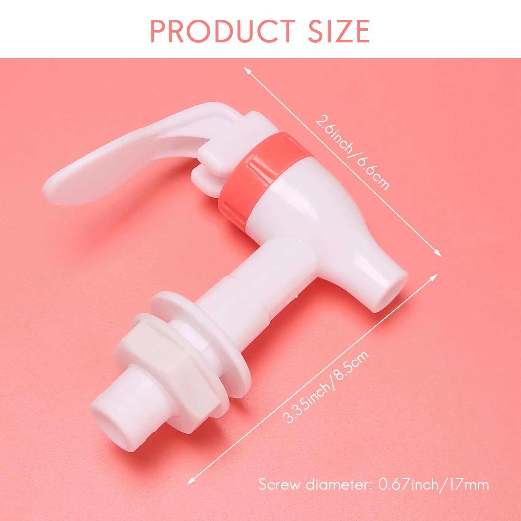 Spare Part Faucet Plastic Tap Drain Tap Dispenser White Pink