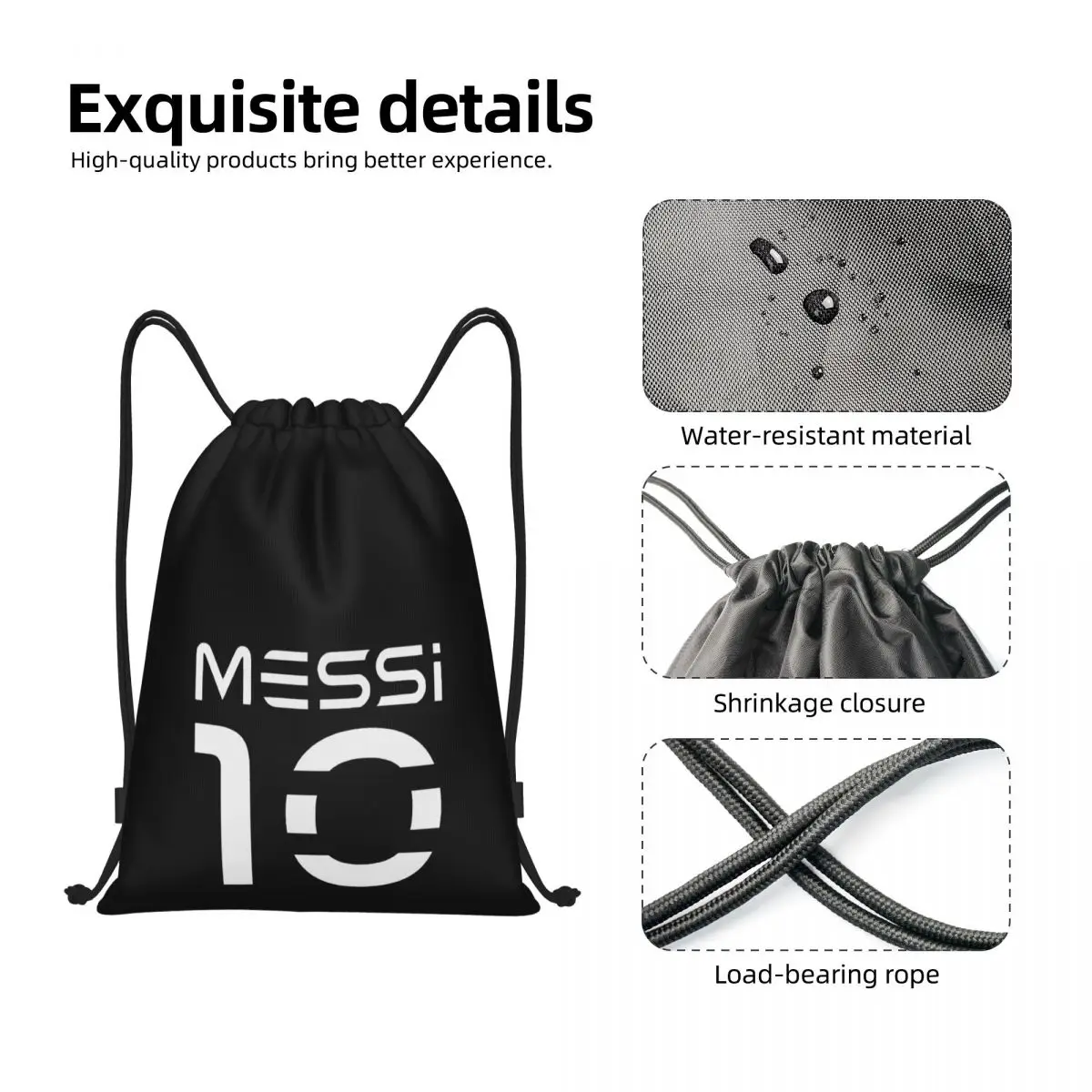 Sac à dos de pique-nique Argentine Lioneler et Messi, sacs à cordes de proximité, sac de sport de qualité supérieure, nouveauté amusante, 30