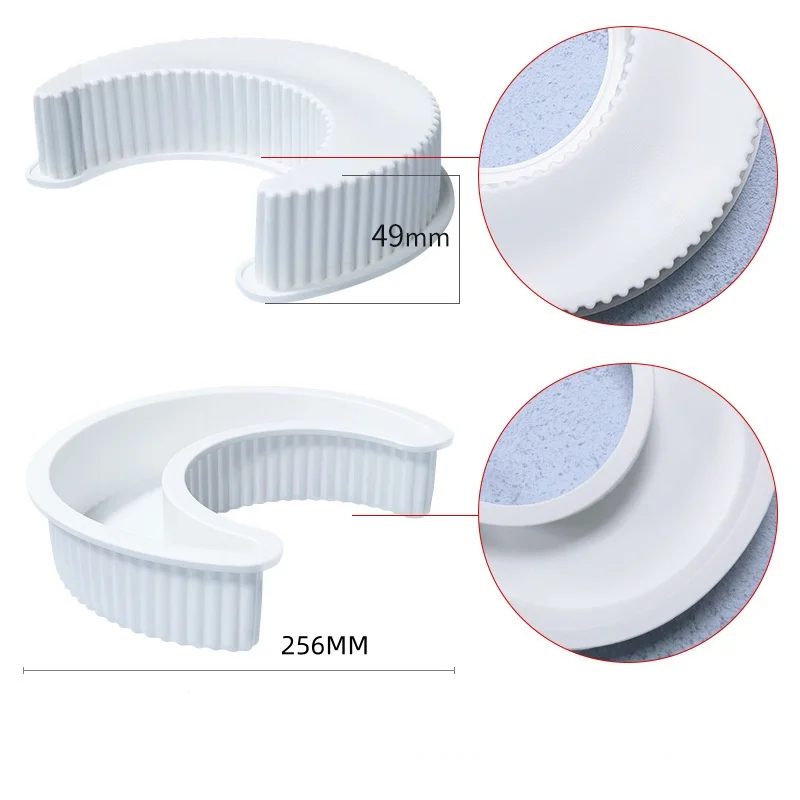 3D Moon Shape Silicone Cake Mold Large Moon Crescent Mousse Mould Eid Mubarak Party Decoration Supplies Crescent Cake DIY Mould