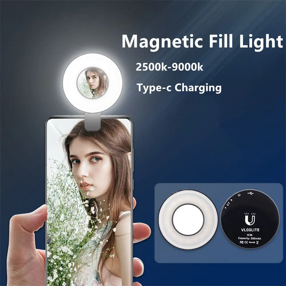 Universal Magnetic Led Ring Fill Light Phone Selfie Light for Magsafe Iphone 12 13 14 Series Android Video Light for Makeup Vlog