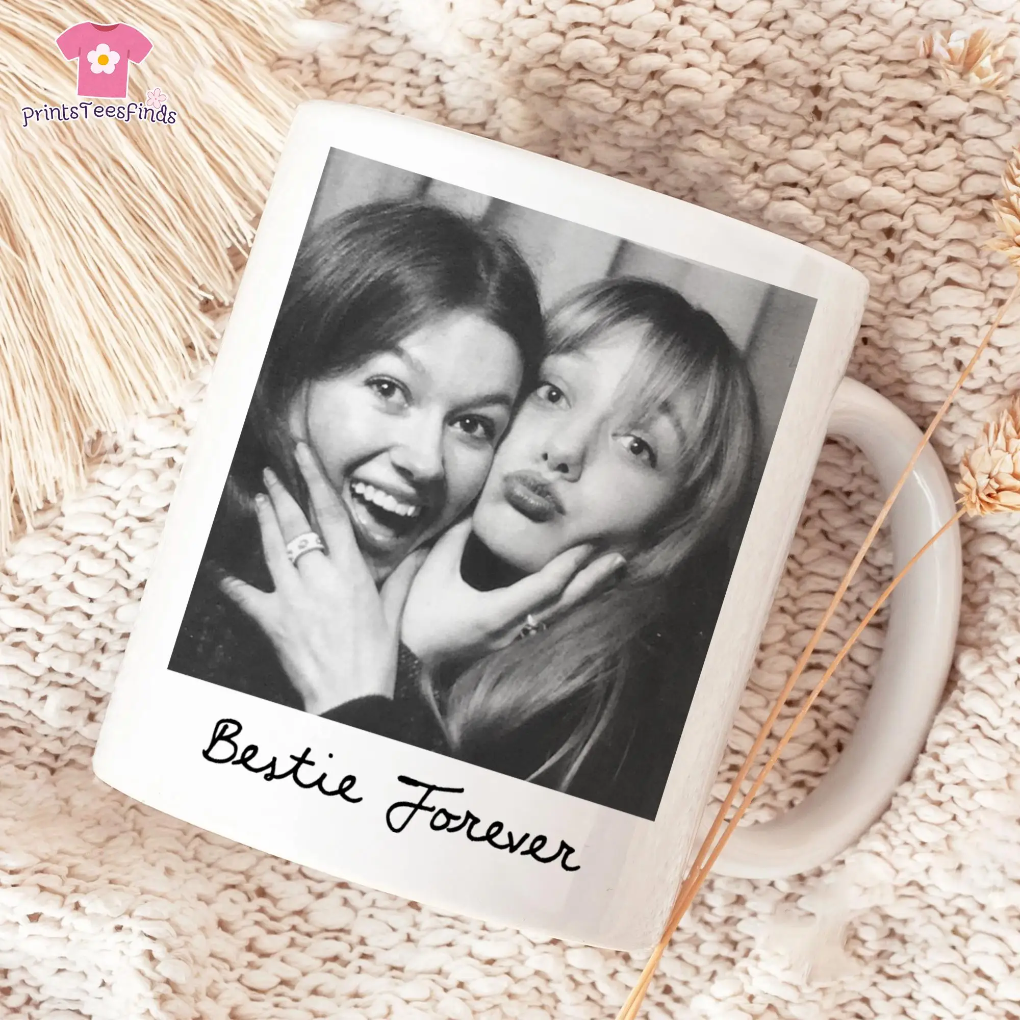 Personalisierte Tasse mit Foto für beste Freunde, personalisiertes Geburtstagsgeschenk für BFF, individuelle Tasse mit Foto als Freundschaftsgeschenk, Tasse für beste Freunde – Detail 2
