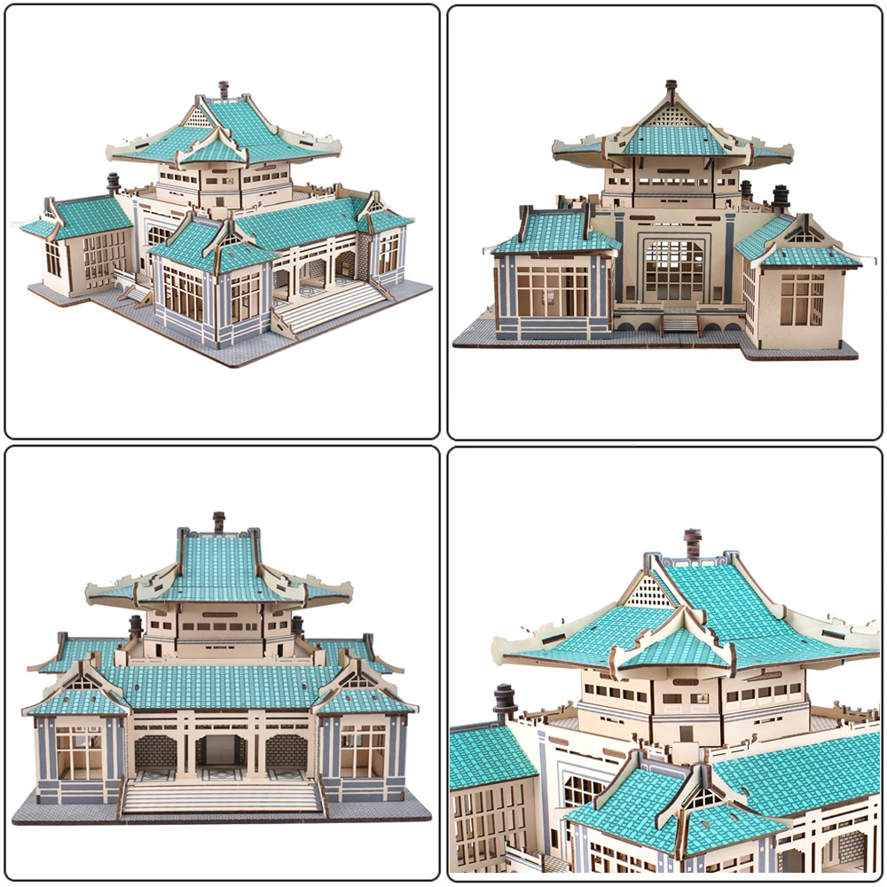 3D ปริศนาไม้สถาปัตยกรรมจีน Temple Of Heaven DIY ไม้จิ๊กซอว์อาคารของเล่นเด็กเด็กเกมของขวัญ