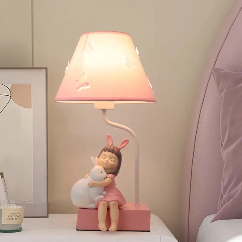 

Nordic Minimalist Cartoon Creative Resin Desk Lamp Children's Room Bedside Table Lamp Living Room Bedroom Study Decorative Lamp