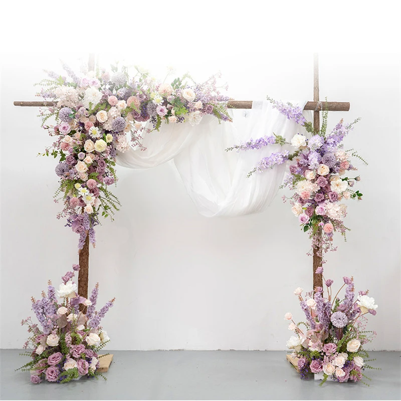 

Artificial Flower Arrangement Luxury Purple Rose Dandelion Floral for Wedding Arch Decor Hang Corner Flower Row Home Party Props