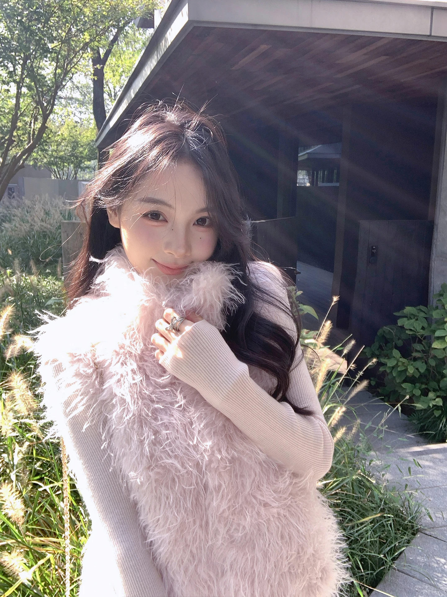 

Экологичный розовый меховой жилет Jaet, женский воротник-стойка Lazy Sle, новинка осени и зимы Faion Sweet Sle, без бренда, молодежная Standa...