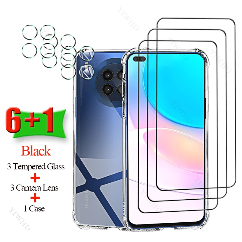 6+1 Screen Protector Clear Tempered Glass for Huawei Nova 8i Soft Case Camera Cover for Huawei Nova8i 6.67