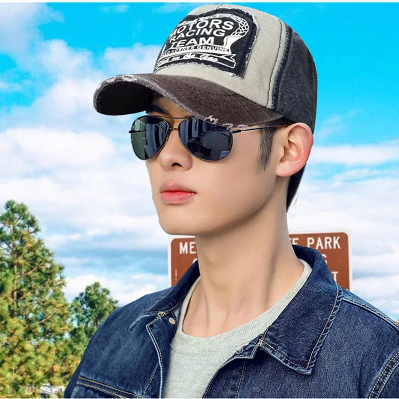 2023 Popular Denim Washed Baseball Cap MOTO Hip Hop Hat Casual Hat For Women Men Sport Snapback Cap Unisex-Teen Hip Hop Hat Bone