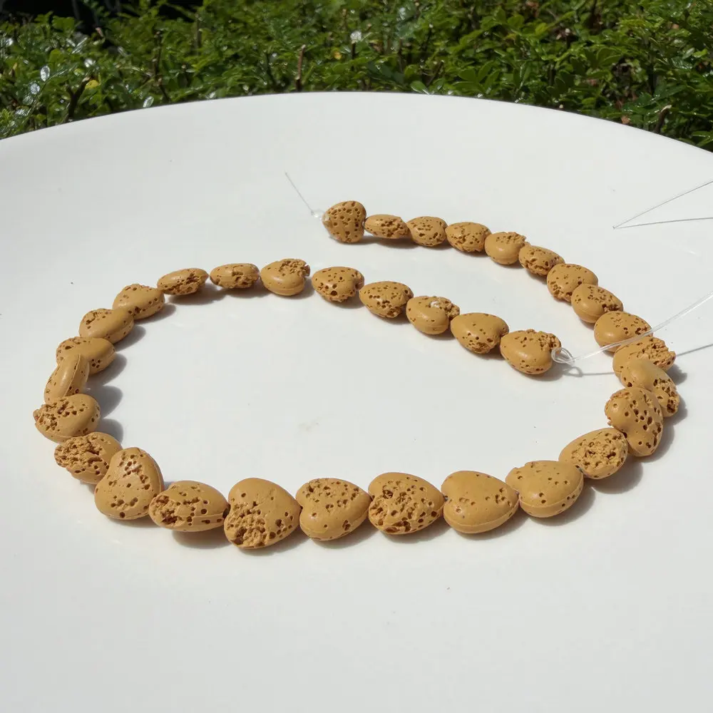 33 pieces/string of heart-shaped volcanic stone beads DIY bead jewelry accessories semi-finished beads