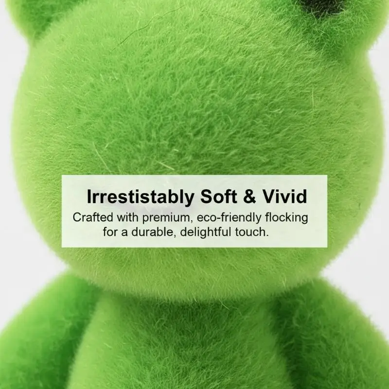 Flocking Frog Couple Keychain 3D Plush Cute Animal Pendant Bag Phone Accessory Fashion Gift