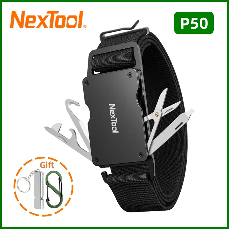 NexTool Multifunctional Belt P50 Men Waist Buckle Repair Tool Screwdrivers Scissors File Bottle Opener SIM Card Pin Remover New