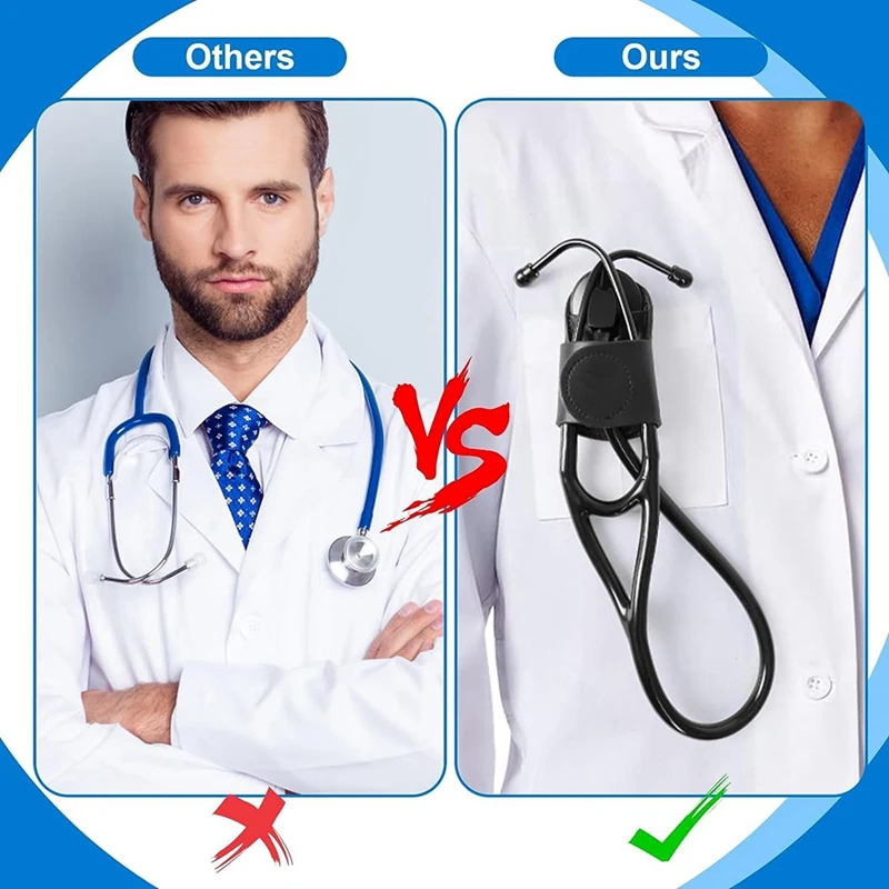 Stethoscope Holder-Stethoscope Clip Hip Holder With Leather Stethoscope Holster For Littmann & Most Stethoscopes Durable