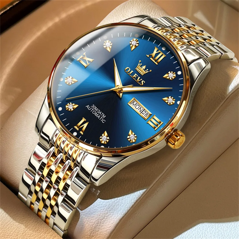 OLEVS Luxury Mens Watch High Quality Date Automatic Mechanical Watch﻿ Waterproof Watches For Man Gift Box