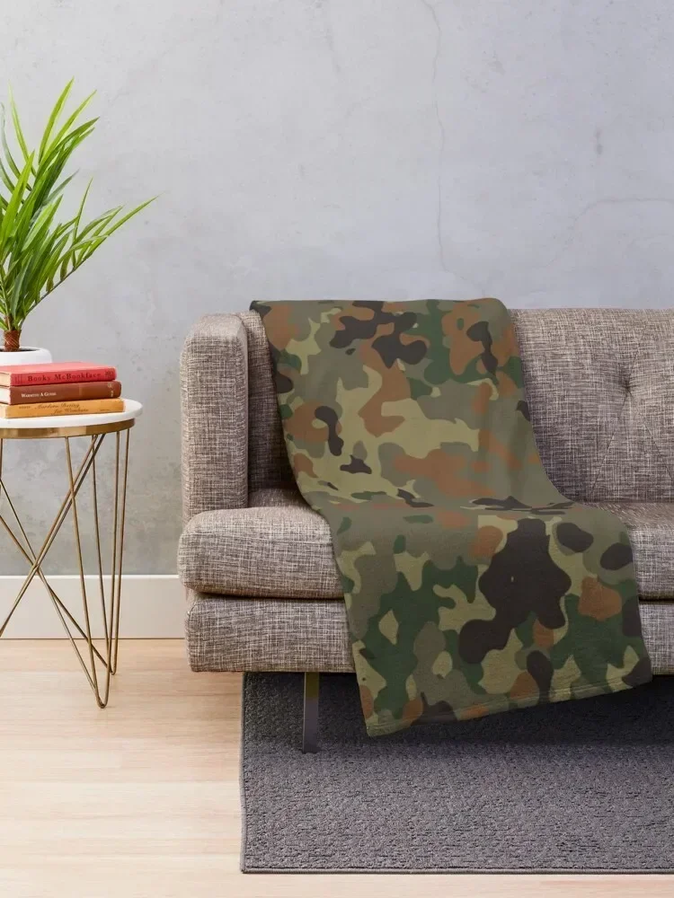 Flecktarn Pattern camouflage Throw Blanket Single sofa bed Blankets