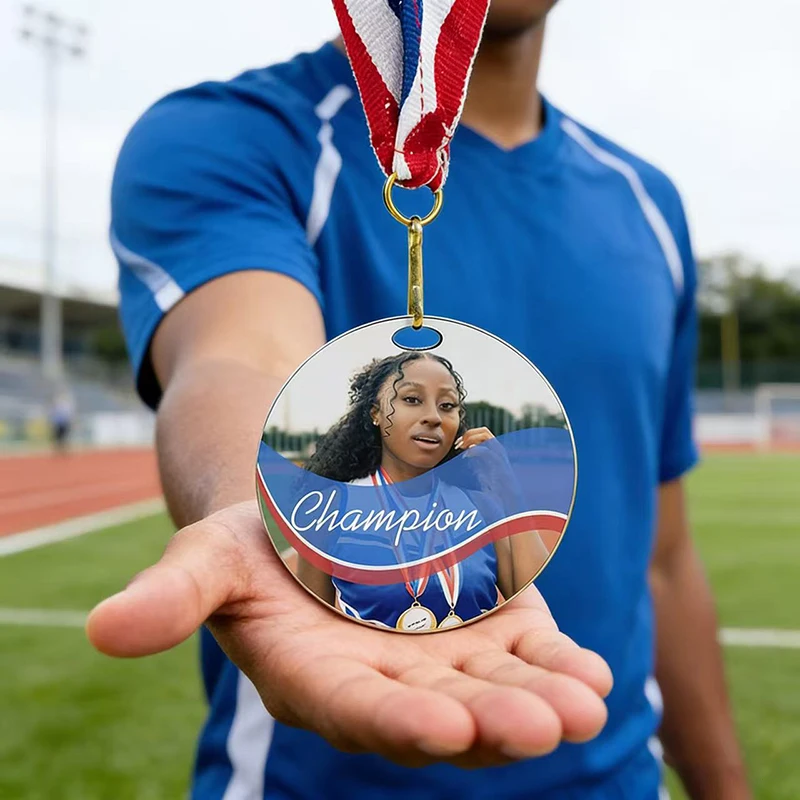Personalized Picture Custom Mdf Medal Heat Transfer Density Board Medal Sports Event Medal Diy Gift Double-Sided Printing