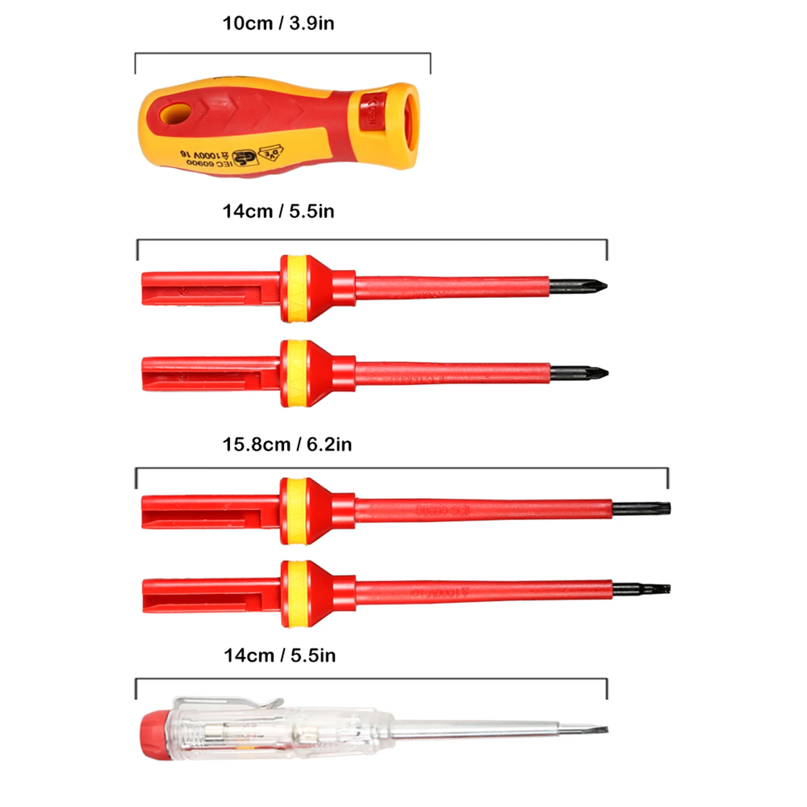 NEUES Elektriker-Werkzeugset Schraubendreher-Set Isolierte Starke Magnetische Bits Elektriker-Handwerkzeuge Schlitzschraubendreher – Detail 11
