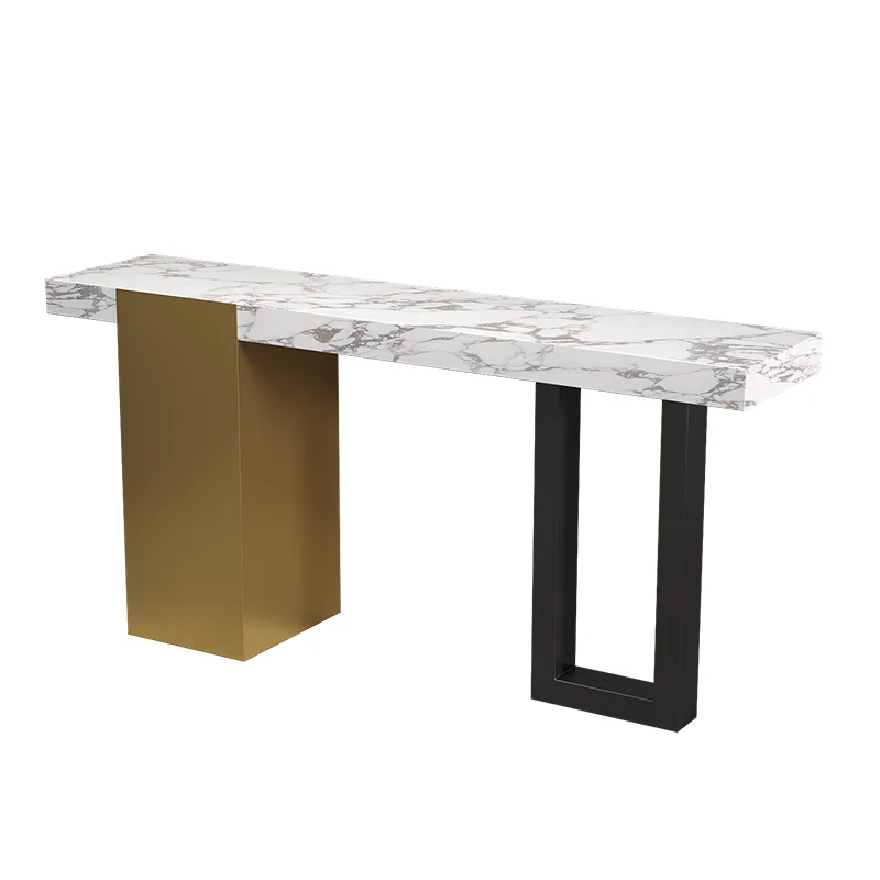 &%Modern Italian Light Luxury Marble Stone Plate Move Ultra Narrow Console Table Forliving Room Villa Hotel Corridor